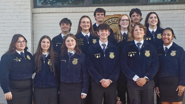 Members from Jennings High, Lacassine High and Elton High schools FFA represented their chapters at the recent Jeff Davis Parish School Board meeting. Daily News photos by Erin Hargrave