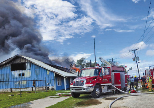 Parish firefighters aid with blaze