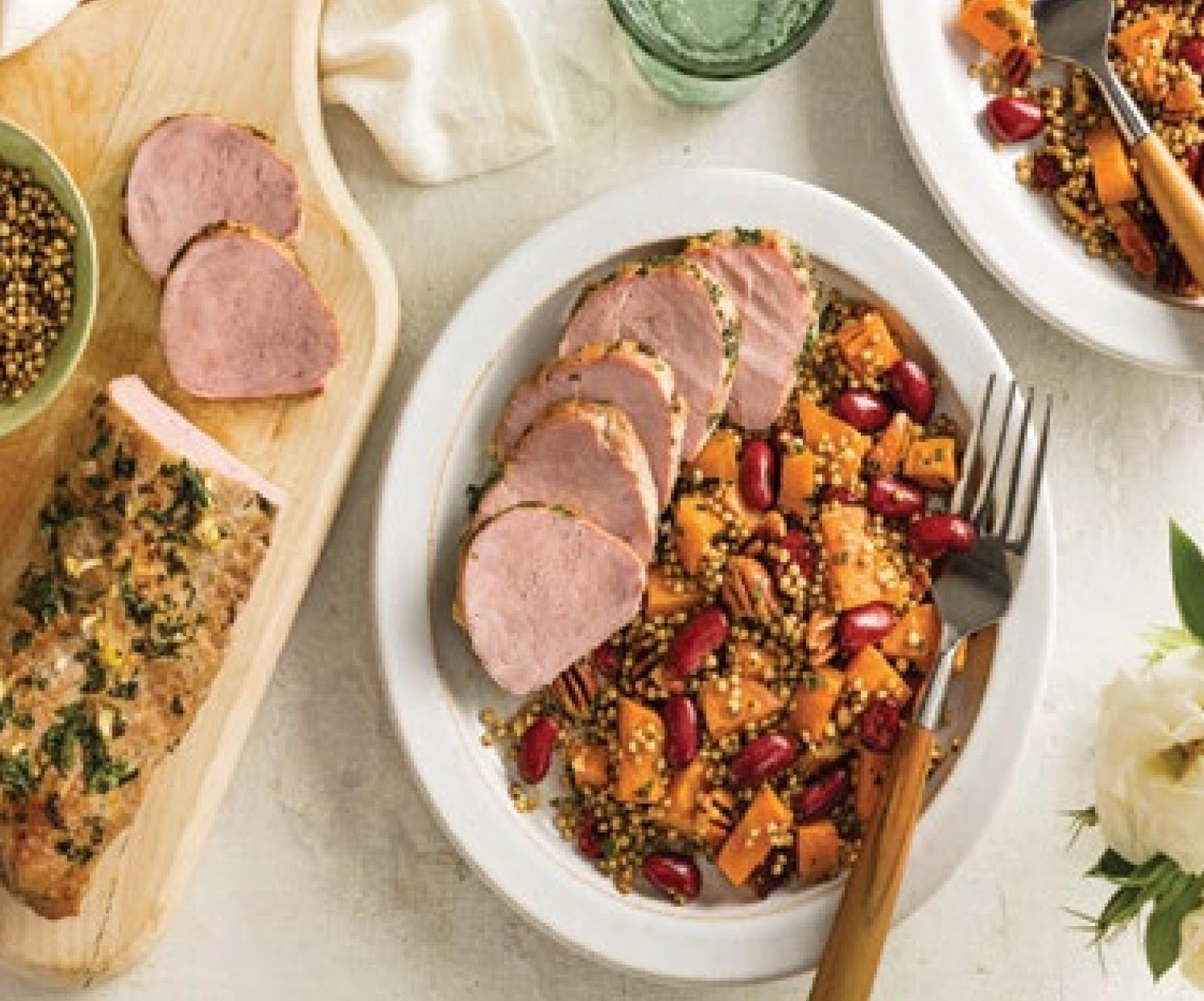 Lemon-Garlic Tenderloin with Warm Sorghum Salad