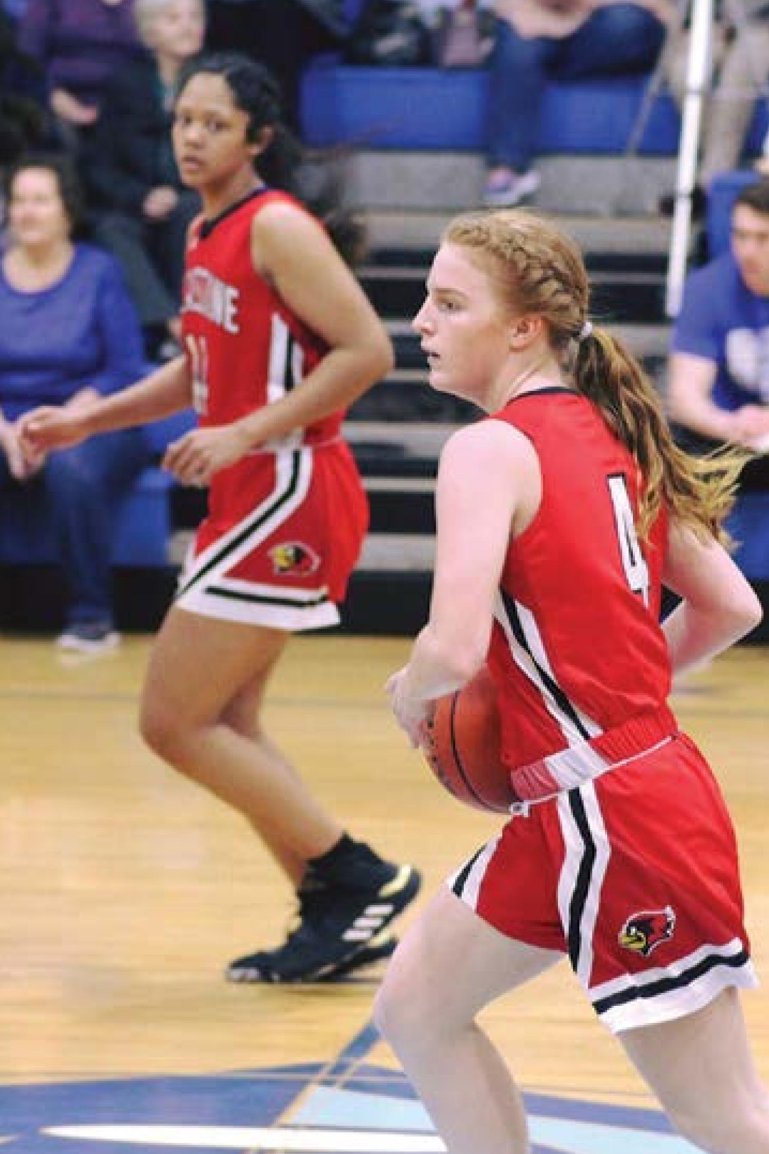 Lady Cardinals blow past Delcambre 52-32