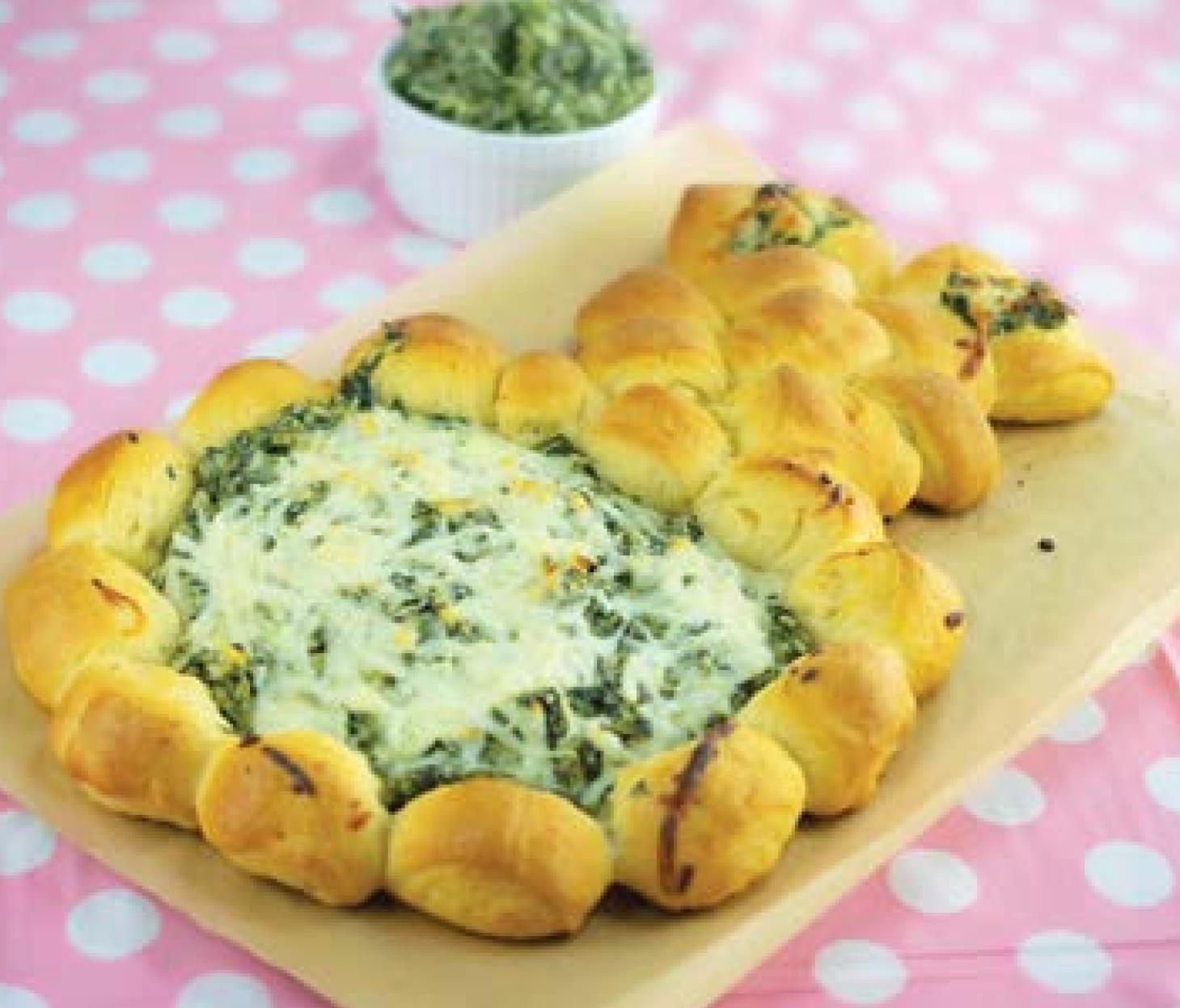 Easter Bunny Rolls with Spinach Dip