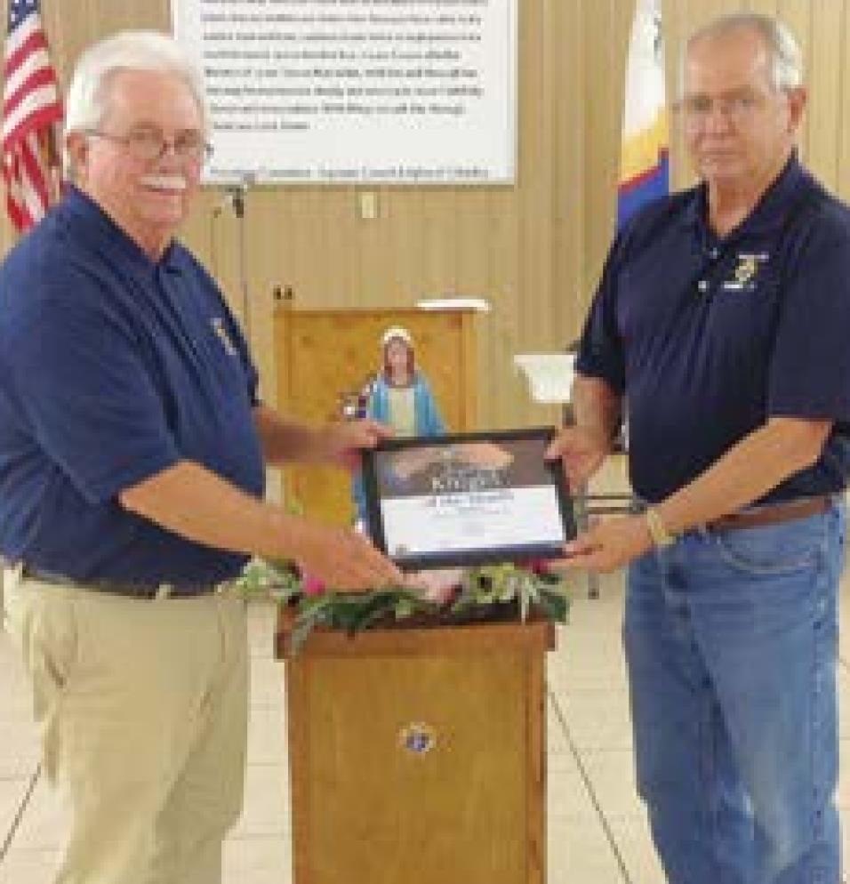 Richert named Knight of the Month during KC meeting
