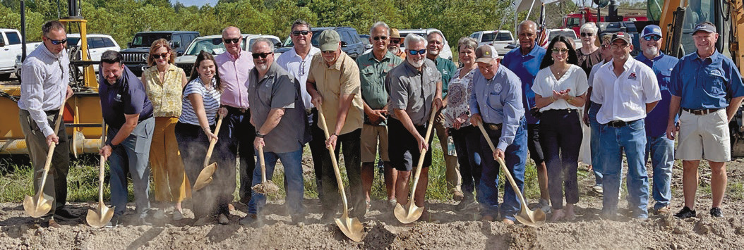 Officials, project partners and community leaders gather Thursday following the groundbreaking ceremony for the new Lacassine water storage facility. The project marks the first phase of a long-planned water system improvement expected to strengthen service for residents while supporting future growth in western Jeff Davis Parish. Daily News photos by D'Arcy Knight