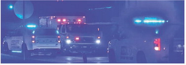 Local and state law enforcement secure the scene of an accident Friday night. Jeffery Chretien was struck by a motorist while walking on La. 26. Daily News photo by Erin Hargrave