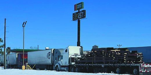 Road closures, accidents strand truckers