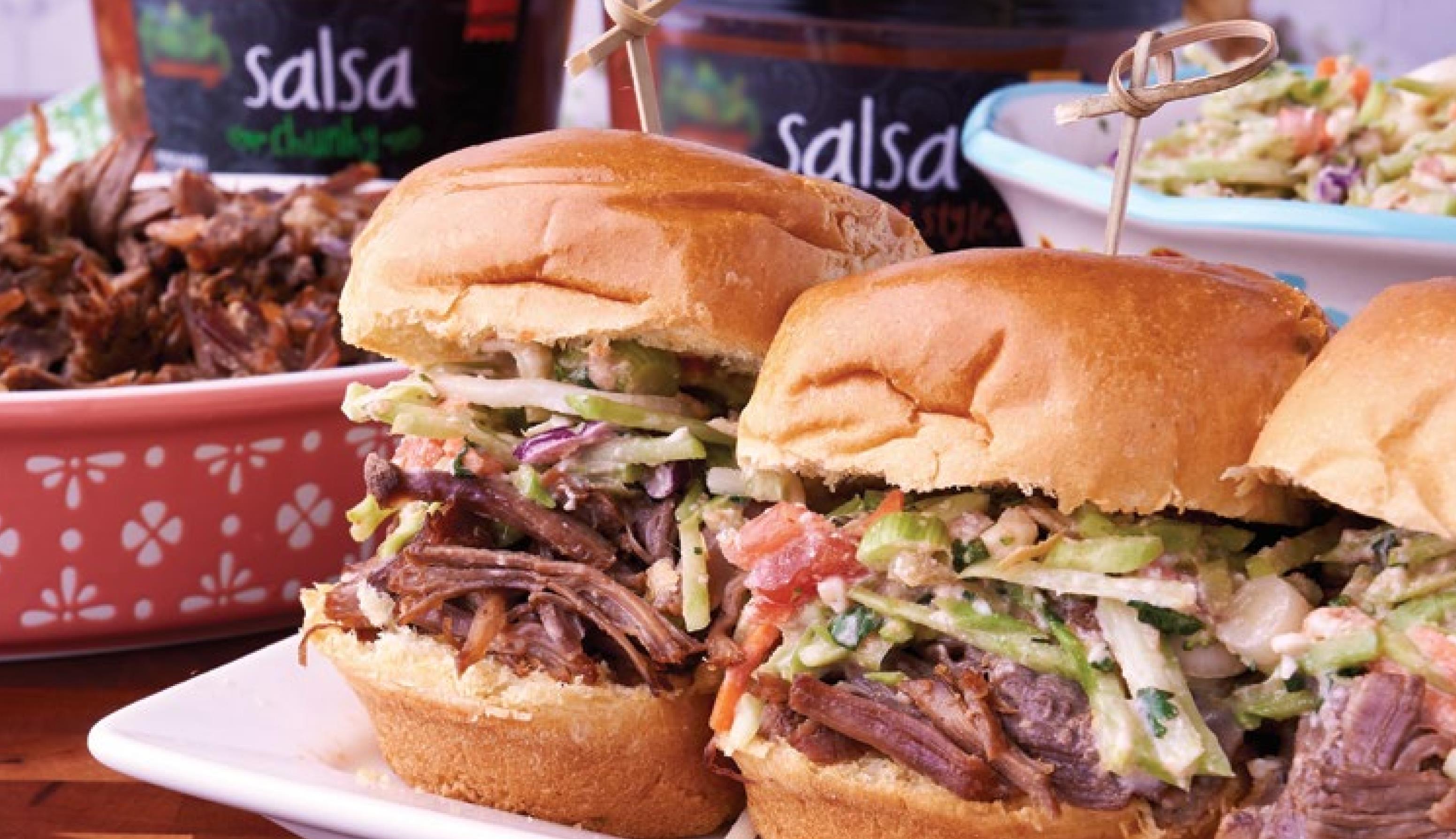 Pulled Beef and Slaw Sliders