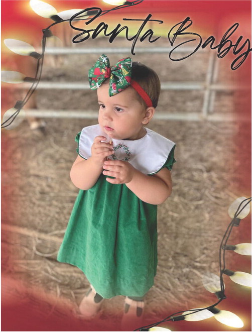 Seventeen-monthold Lynna-Marie Nunez is the 2023 Jennings Daily News Santa Baby. She is the daughter of Amie and Colby Nunez and the big sister of Thomas Nunez, 6 months, all of Kinder. Lynna- Marie will be featured each day during the annual countdown to Christmas. See SCAN Page 2 By KRYSTAL HOLLIER news1@jenningsdailynews.net Submitted photo