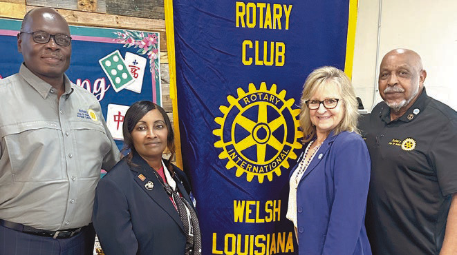 Past President Arthur Lewis (from left), District Gov. Margaretta Mayes, Assistant Gov. Phyllis Arceneaux and Past District Gov. Clarence Prudhomme.