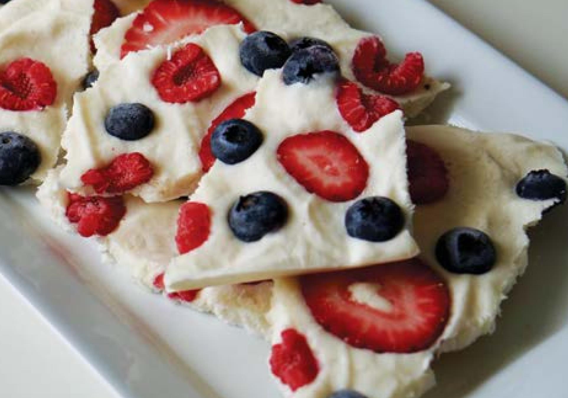 Red, White and Blue Greek Yogurt Bark