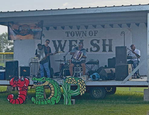 Bayou Blues, hosted by the Town of Welsh and Jeff Davis Parish Tourism, made its inaugural landing at Sportsman Park Thursday evening. Chubby Carrier, the World’s Premiere Zydeco Showman, rocked the crowd, proving his own unique zydeco sound for audiences of all ages. Daily News photo by Paula Bonin