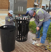 Welsh installs trash receptacles