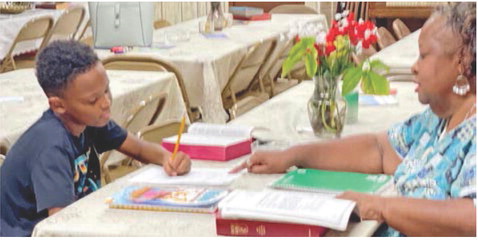 Jones United Methodist Church Sunday School Department recently held its annual Vacation Bible School. This year’s theme was “The Creating God,” which was taken from Genesis; Chapters 1-2. Teacher Cecelia Vital had the pleasure of teaching Jeremiah Nickson (left). Georgia Trent and Brenella S. Nickson (not pictured) were also instrumental in the event’s success. “Take delight in the Lord and he will give you the desires of your heart, Psalm 37:4,” Vital shared. Submitted photo
