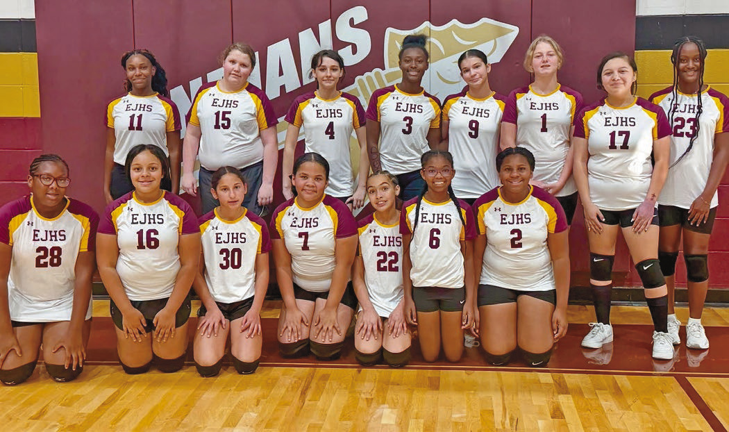 The Elton Junior High girls’ volleyball team started its season facing off against St. Edmund Catholic. The Lady Indians won two matches in their scrimmage against the St. Ed Lady Blue Jays. Submitted photo