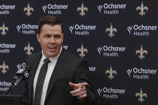 Moore is bullish on Saints, but noncommittal on Carr, as his first head-coaching gig starts