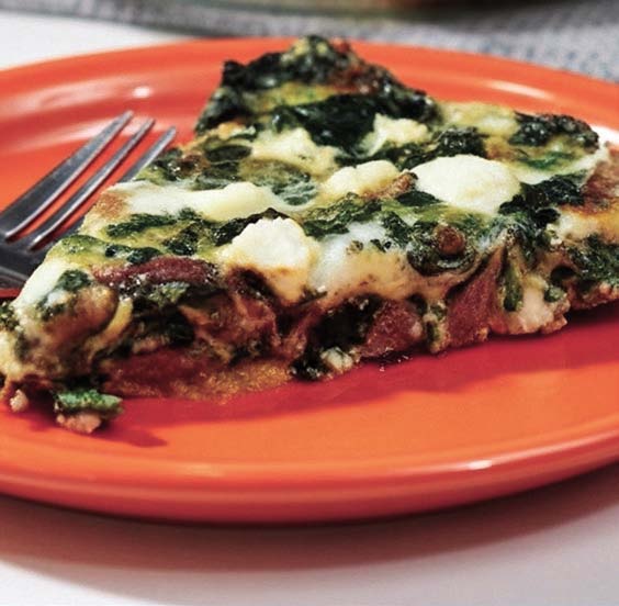 Turkey Bacon and Spinach Quiche with Sweet Potato Crust