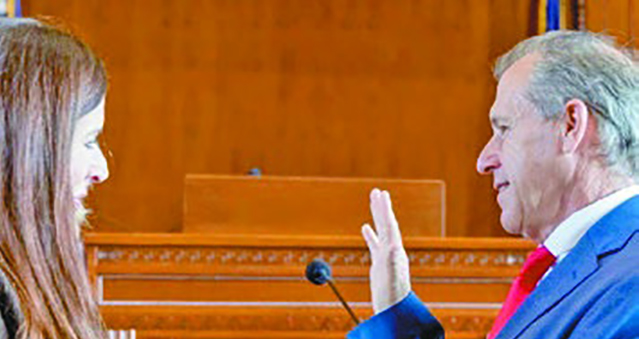 Broussard swears in