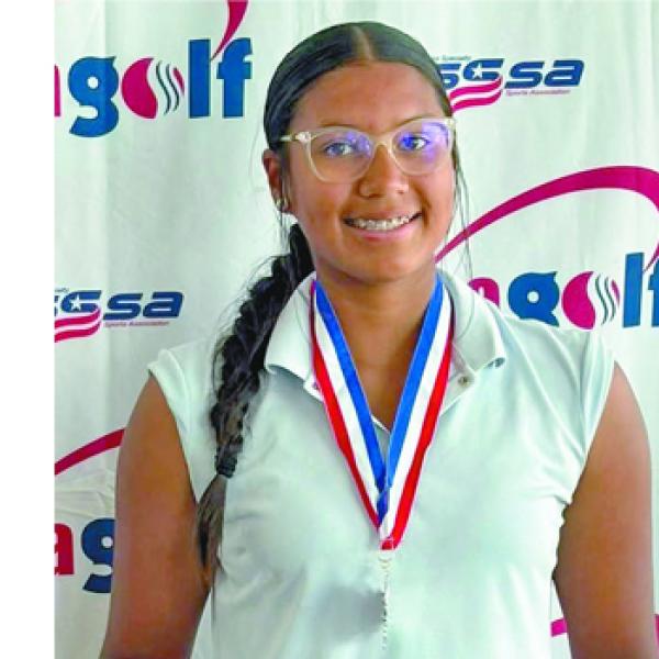 Elton High School student Jocelyn Ahshapanek recently placed second at the USSSA Golf Governor’s Games in Alexandria. Ahshapanek has now qualified for the 2026 Notah Begay III Junior Golf National Championship in September. Submitted photo