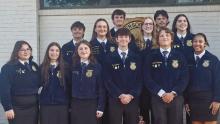 Members from Jennings High, Lacassine High and Elton High schools FFA represented their chapters at the recent Jeff Davis Parish School Board meeting. Daily News photos by Erin Hargrave
