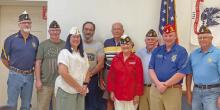 The James O. Hall American Legion Post 19 officer installment recently took place. Shown commemorating the occasion are Alt. Adjutant Michael Sanchez, Sgt-At-Arms Doug Creger, Vice Commander Jesecca Creger, Color Guard Larry Guidry and Bill Caraway, Commander Rebecca Doucet, Finance Officer Jimmy Richert, Alt. National Executive Committeeman Allen Dunn, who officiated the installation, and Chaplain Carl Benoit. Daily News photos by D'Arcy Knight