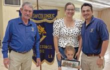 Grand Knight Mason LeJeune (left) and the Stretcher family Submitted photos