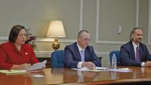Lauren Heinen (from left), Ric Oustalet Jr. and Daniel Sparks Daily News photos by Erin Hargrave