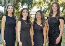 Lake Arthur High School 2026 Homecoming junior maids Jillian Nicole Noe (from left), Aubree Shaye Guin, Fernanda Guzman and Kennedy Grace Fontenot. Submitted photo