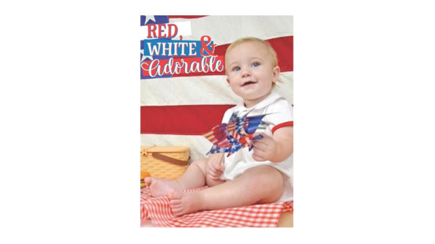 One-year-old Sonny Landry is all smiles as communities across the nation celebrate America’s 250th birthday. Sonny lives in Jennings with his parents Bailey and Kade Landry and sibling River. Daily News photo by Erin Hargrave