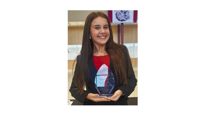 District Student of the Year Kadence Lilley of Welsh High School emceed this year’s Jeff Davis Parish School Board People of the Year honor banquet. Lilley praised district leaders and school staff for creating a “students first” environment. Submitted photo