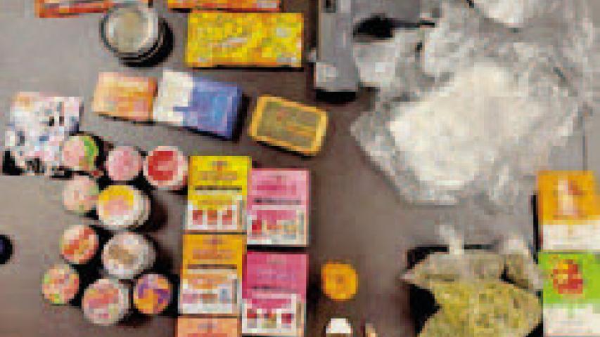 Jennings Police Department seized paraphernalia, narcotics and a firearm during a traffic stop on Saturday. All three men were arrested and booked into the Jeff Davis Parish Regional Consolidated Jail Facility. Submitted photo