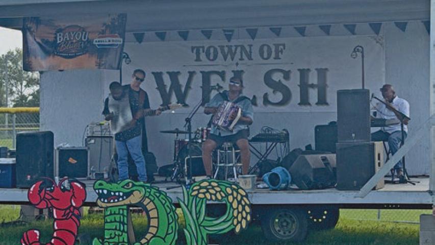Bayou Blues, hosted by the Town of Welsh and Jeff Davis Parish Tourism, made its inaugural landing at Sportsman Park Thursday evening. Chubby Carrier, the World’s Premiere Zydeco Showman, rocked the crowd, proving his own unique zydeco sound for audiences of all ages. Daily News photo by Paula Bonin